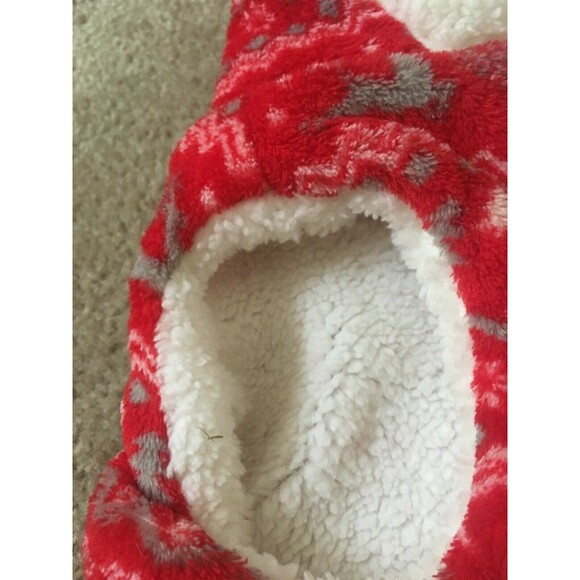 Pet Dog Graphic Print Fleece Faux Fur Vest Jacket Top Holiday Size L Red White - Picture 3 of 10